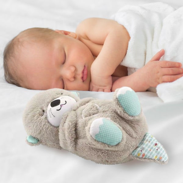 Baby Toy Soothe 'N Snuggle Otter Breathe Otter Plysj leketøy med rosa rød Rose ed