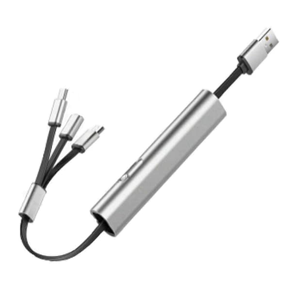 3-i-1 hurtigladekabel, uttrekkbar billader, sammenleggbar superhurtigladekabel for iPhone/A grey