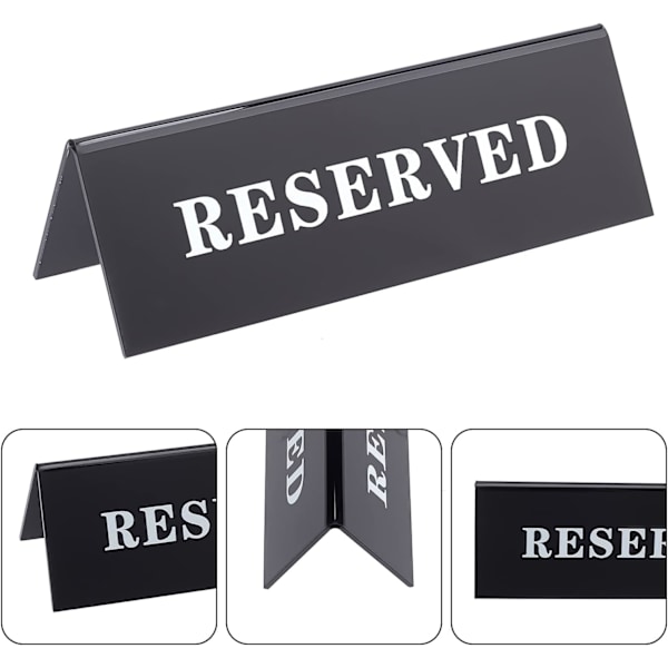 10 stk 45x150x50mm Svart Akryl Reservert Bord Skilt Gjest Reservasjon Bordplass Skilt Restaurant Bedrift Kontor Møte Fest