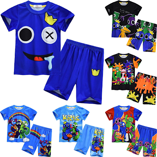 Roblox Rainbow Friends T-shirt och shorts pyjamas för barn D D 130cm