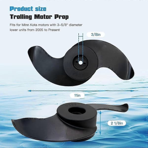 MKP32 Weedless Wedge 2 Trollingmotorpropeller för Minn Kota Riptide Terrova 55 och fler modeller