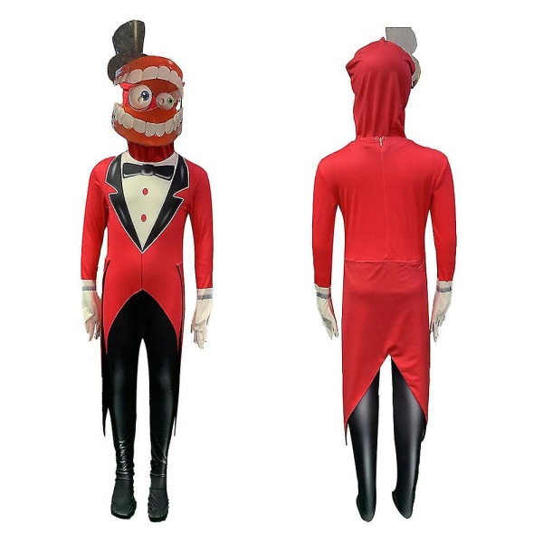 Det fantastiske Digital Circus Cosplay Kostume Playsuit Jumpsuit komplet sæt Caine 11-12 Years