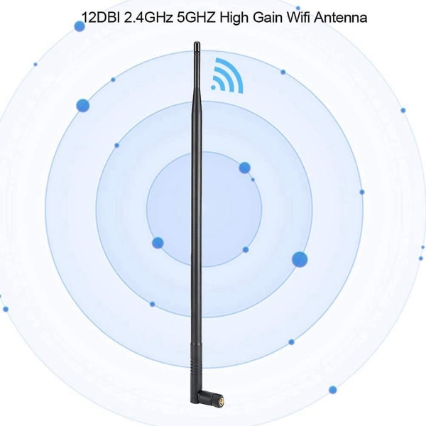 12dbi Wifi-antenne, 2,4g/5g Dual Band High Gain Langdistanse Wifi-antenne med Rpsma-kontakt for Wi-Fi