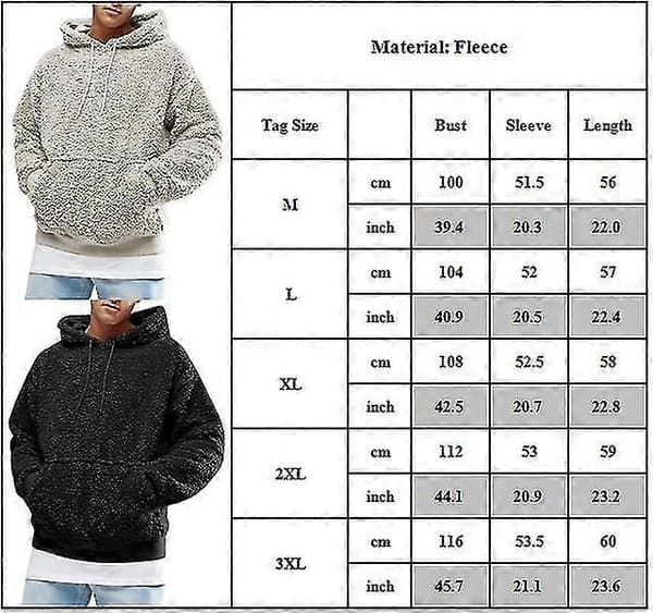 Herre Vinter Fleece Sweatshirt Hættetrøje Jumper Langærmet Pullover Varm Hættetrøje 2XL Pink