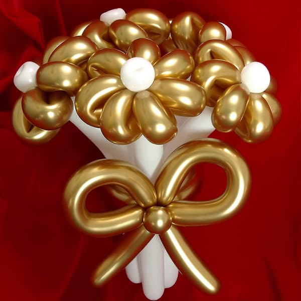 50 stykker metalliske guld-drejeballoner