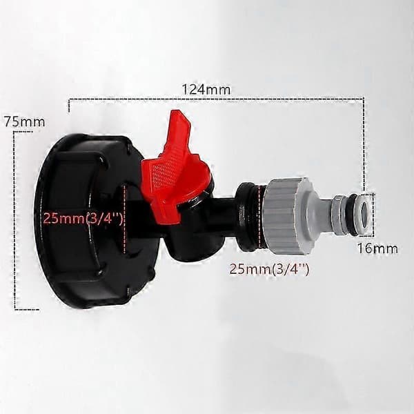 3/4\" Hageslangeadapter for 1000L IBC vanntank med kranventil