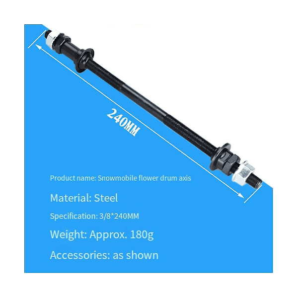 Pidennettävä 240 mm maastopyörän lumipyörän rasvaisen pyörän taka-akseli uusittu kiinteä akseli taka-akseli pyörä