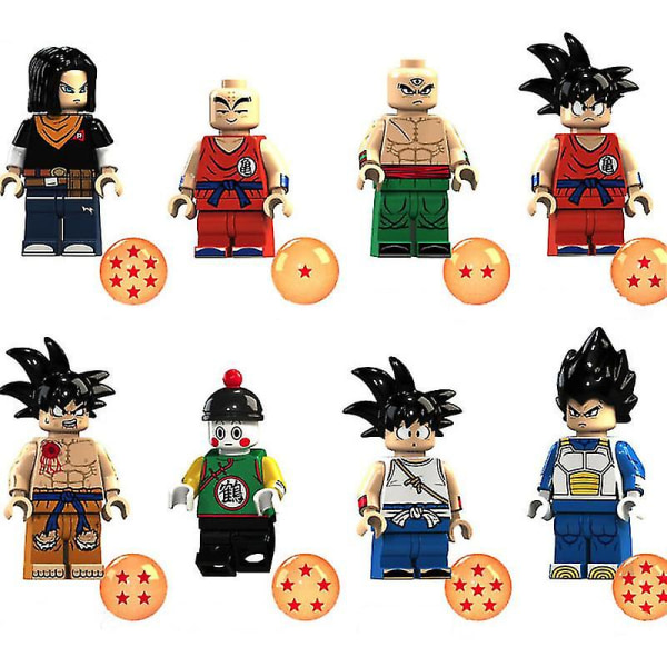 Bimirth 8pcs Anime Dragon Ball Montert Sett Byggesteiner Leker Til Barn Voksne Julegave