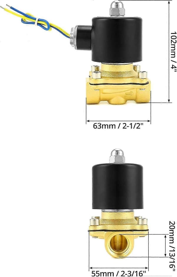 1/2\" NPT Elektrisk Magnetventil i Messing 12V DC Normalt Lukket med Forsegling -