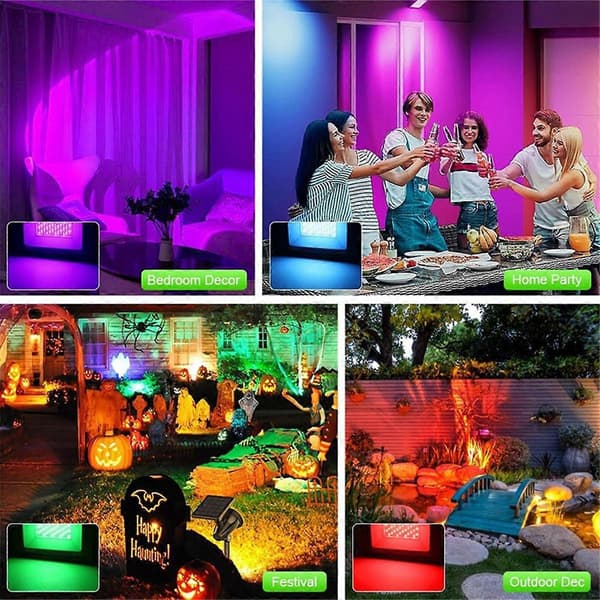 2-pakning 100W RGB LED Flomlys