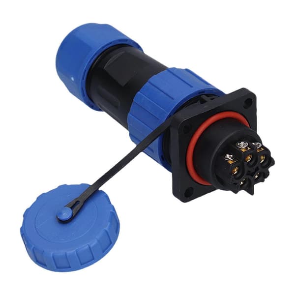 5-pin IP68 Waterproof Aviation Industrial Connector Adapter Socket Square Screw Crimping, CJY