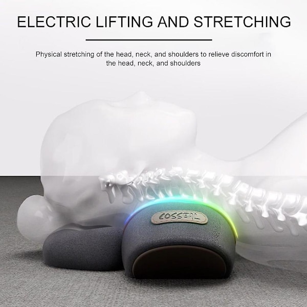 Ergonomisk Cervical Memory Foam Nakkepute med Elektrisk Massasje & Varme for Avslapning og Smertelindring Gray No function