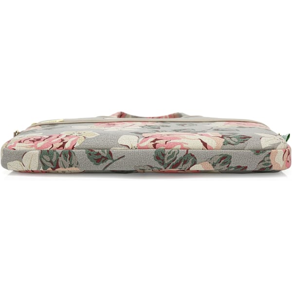 Grå Rose Mønstret Canvas Laptop Skuldertaske til 14 Tommer Laptop og Macbook Pro A1707 (14-14.1 Tommer, Grå Rose) 14 inches