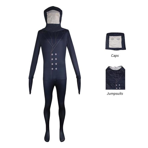 Halloween Skibidi Toalett Cosplay Jumpsuit Morsom Cosplay Rollespill Vis kostyme for unisex cosplay Monitor XXL
