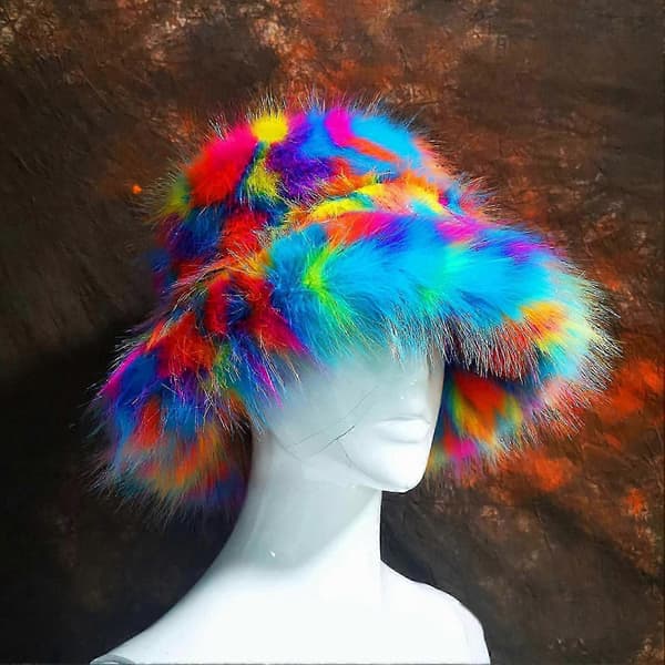Faux Fur Spandhat til kvinder - Blødt, varmt og stilfuldt tilbehør i rige farver Black
