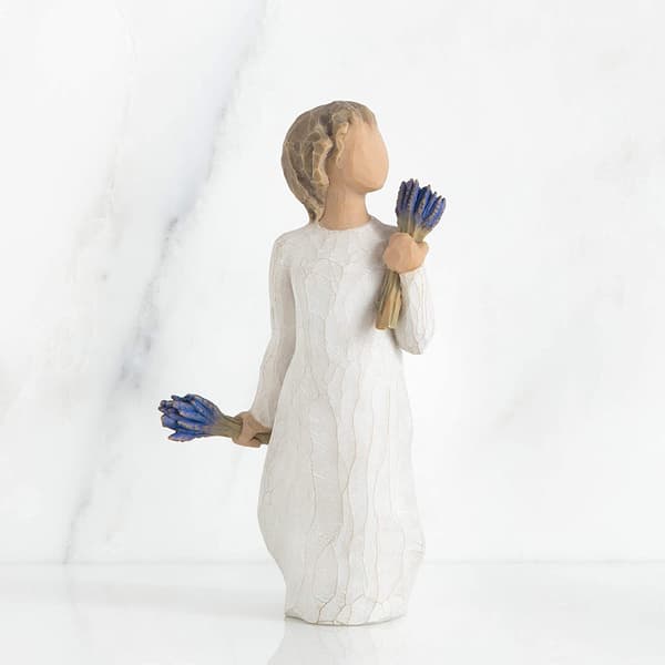 Willow Tree Handmålad Resin Flicka Skulptur Blomma Flicka Ornament Hantverk