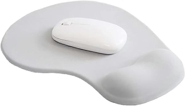 Kontormusemåtte med gel-håndledsstøtte - Ergonomisk gaming-skrivebordsmusemåtte med håndledsstøtte - Design-gamepad-måtte med gummibase til bærbar computer (02Grå)
