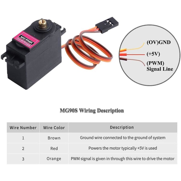 6 Pack Mg996r metal digital gear servomotor med hornarm kompatibel med Ardu