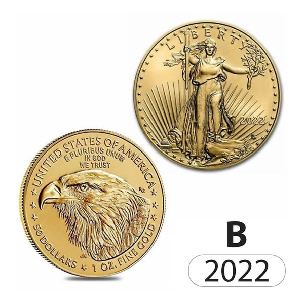 Guldpläterade samlarobjekt stater Frihetsgudinnan Souvenir Usa Coin Collection Gift eagle head gold