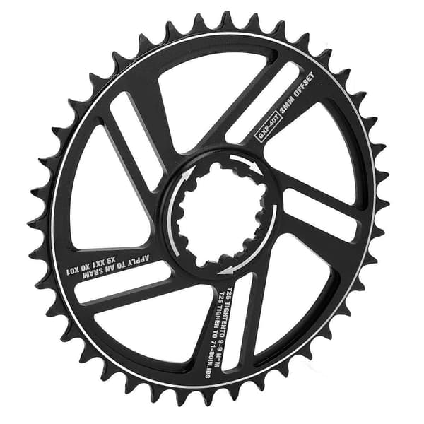 Lebycle Cykelkædering 40T Kædehjul 3mm Offset Direkte Montering Smal Bred Kædering til SRAM GXP Krank Sort