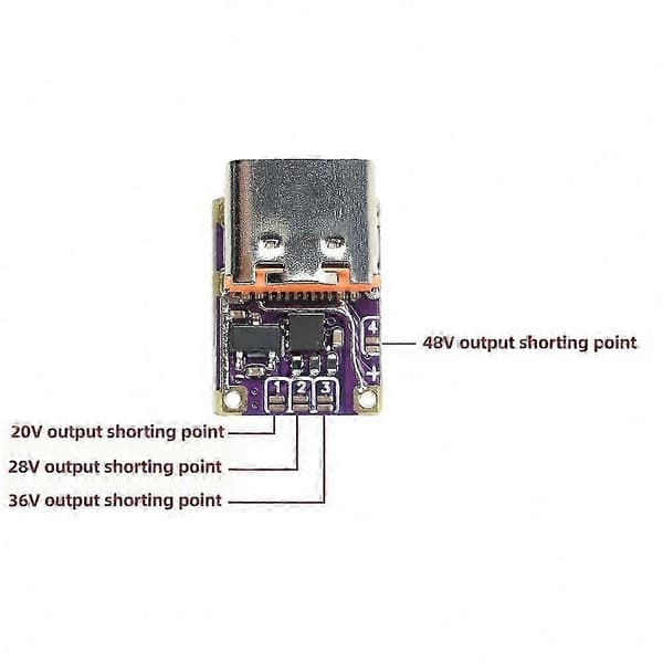 USB-C snabbladdningsmodul 5-48V 5A DIY strömadapterkort för Quick Charge 3.0 och Power Delivery 20 st
