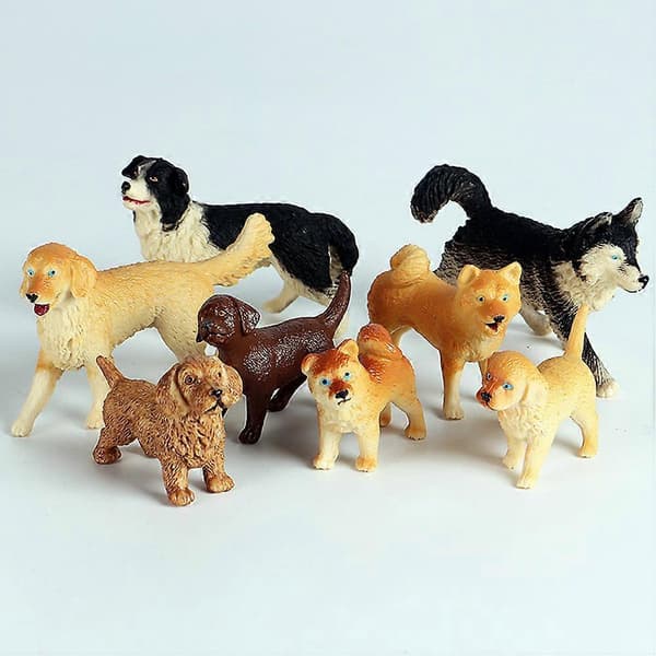 8 STK. Hundefigurer Modelsæt Simulation PVC Dyr Legetøj Sæt Pædagogisk Læringslegetøj, CJY