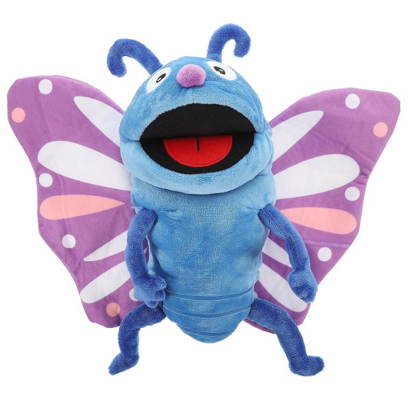 Pehmo sarjakuva Butterfly Hand Puppet Täytetty hyönteisten interaktiivinen perhonen nukke