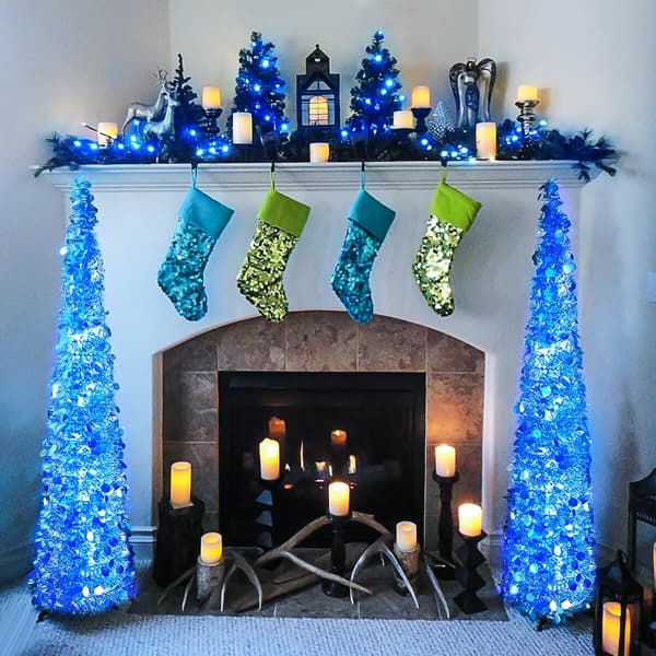Varmhvid julebelysning til indendørs brug, 10 meter 100 LED julelys Blue