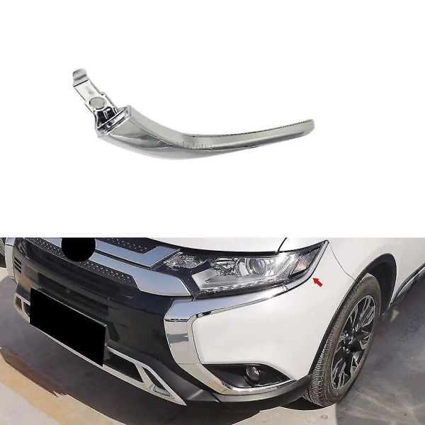 Front Bumper Chrome Trim Molding Strip For Mitsubishi Outlander 2016 2017 2018 2019 Car Molding Fog（Høyre）