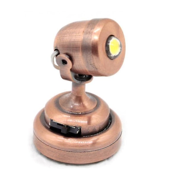 1:12 Miniatyr laserljuslampa Ljus med strömbrytare för dockhus Gör själv dekortillbehör brons