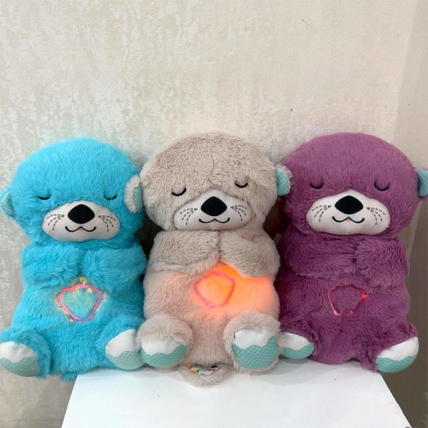 Baby Toy Soothe 'N Snuggle Otter Breathe Otter Plysj leketøy med blå Blue