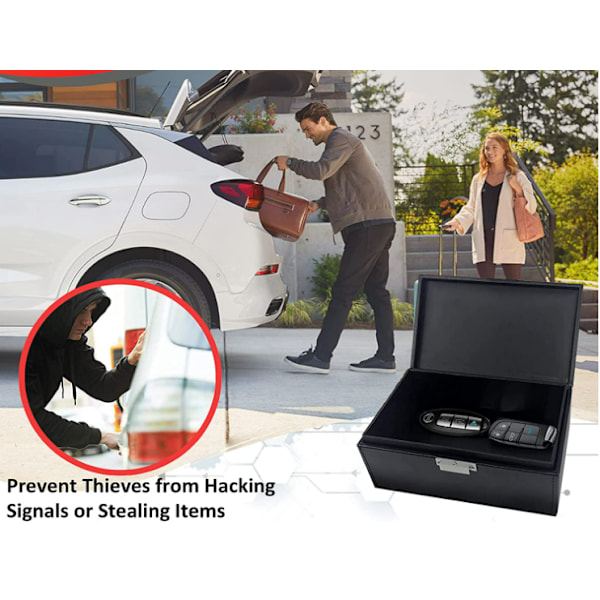 Extra Stor Faraday Box för Bilnycklar - RFID Stöldskyddsbur för Bilsäkerhet - Nyckellåda