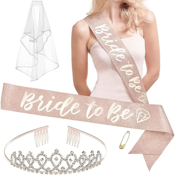 Rose Gold Glitter Bachelorette Party Sash Bride To Be | Möhippadekorationer, bruddusch, brudgåva