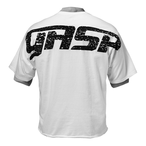 Treningsskjorte for menn, sports-T-skjorte, rund hals, kortarmet sportstopp Hvit White XL