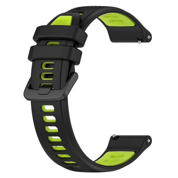 Garmin Forerunner 265S -kelloille silikonirannekkeet 18 mm, kaksiväriset, vaihtohihnaksi Black Green