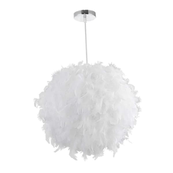 Nyhet Fjær Pendel Taklampe Lysekrone E27 Justerbart Tau 50cm