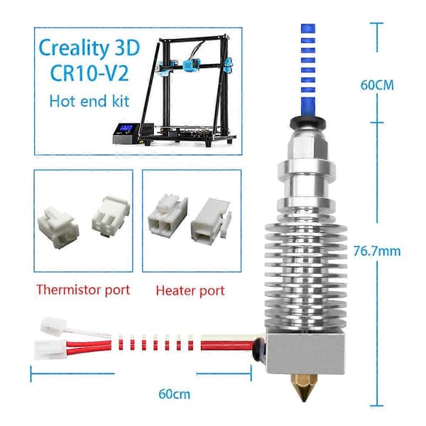 24V 3D Printer Dele Hot End Kit CR-10V2/CR-10 V3 Hotend Dyse Kit Ekstruderede Kits til CR-10 V2/V3 3D Printer