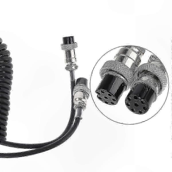 70 cm sort luftfartsmikrofonkabel til transceiver MC-60, slidstærke og holdbare stik Black