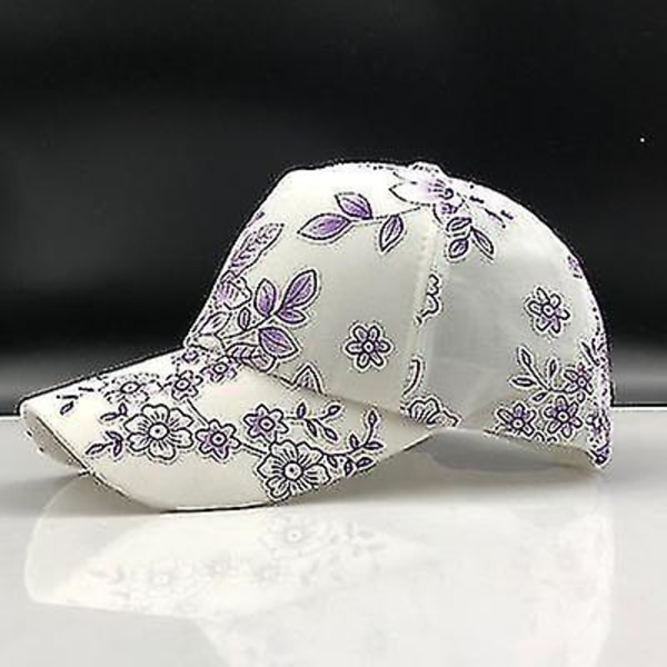 Simpel Dame Baseball Kasket Maleri Broderi Blomster Piger Snapback Hatte Kvinde Dame Kasket Mesh Sommer Fiske Solhat（1）