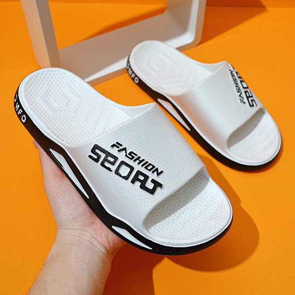 Lyxiga sommarsandaler för män och kvinnor, ventilerande strandtofflor, vardagstofflor, storlek 48 49 Blanco Blanco 48-49