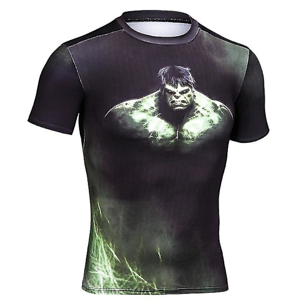 Superhelt Punisher Kort Ermet Sports T-skjorte Trening 3D Kompresjon Hurtig Tørking Trening Menn Løping Trening Fitness Topp Rashguard 6 XXL