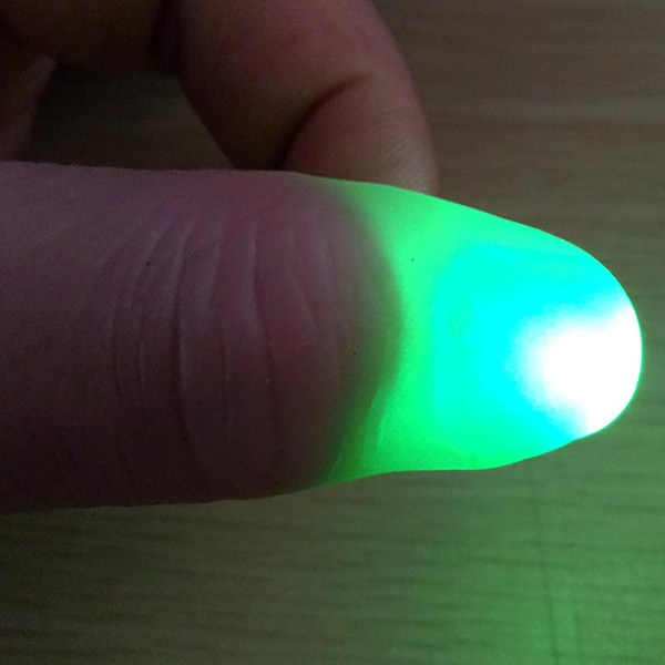 LED Fingerlysringer Glødende Magiske Fingerblinkende Nærbilde Fingertriks