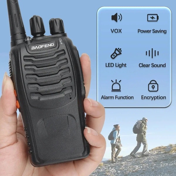 2-Pack BaoFeng BF 888 S V2 UHF Tvåvägsradio / Walkie Talkie Inbyggd LED-ficklampa Black Svart