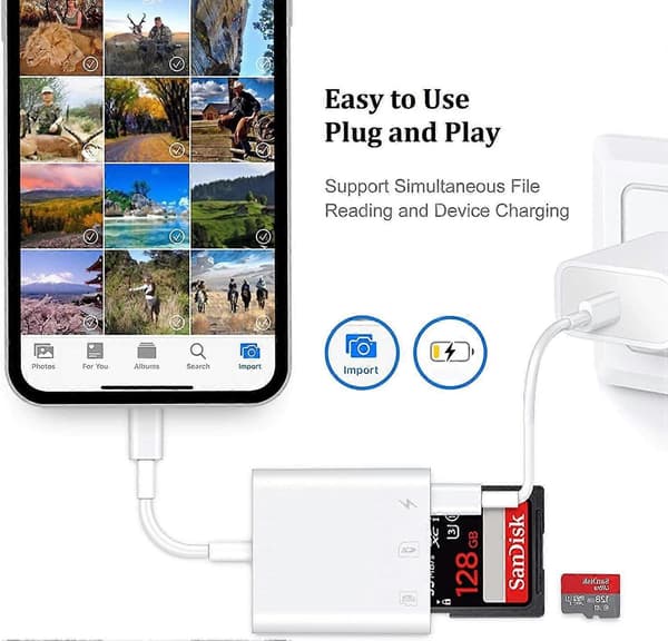 2025 Seneste Model SD-kortlæser til iPhone iPad, Trail Game Kamera Micro SD-kortlæser Viewer, SLR