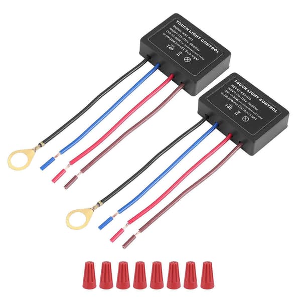 Touch Lamp Switch 2-pack, Touch Lamp Control Module för dimbar LED, glödlampor, lampomkopplare ersättning K