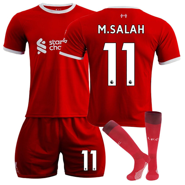 23/24 Fotballdraktsett for barn Gutter Treningsdress Sportsklær Skjorte Shorts Sokker 23/24 liver-pool hjemme blank 23/24 liver-pool home blank #24 (8-9 years)
