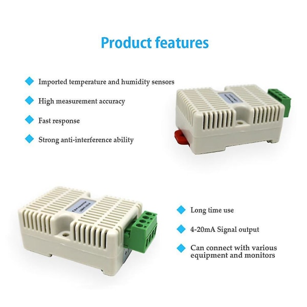 Temperatur- og fuktighetsføler Temperaturdeteksjonssender Sensormodul 4-20mA Signalutgang