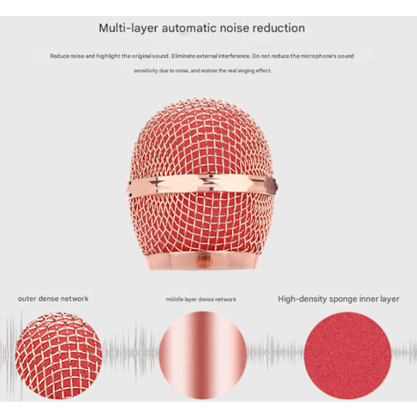 Trådløs Bluetooth Mikrofon til Børn, Bærbar Karaoke Sangmaskine, Legetøj/Gaver til Drenge og Piger, Højttaler til Smartphones og Computere rose red