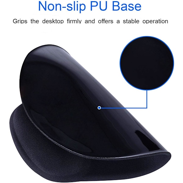 Musmatta, 2-pack ergonomisk musmatta med bekvämt gel-handledsstöd, bas för att enkelt lindra smärta vid skrivande, hållbar och lätt att rengöra