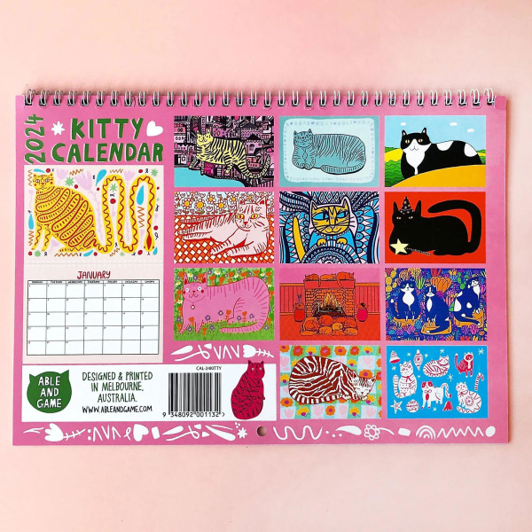 2024 Kitty Kalender 2024 Rolig Kalender, 100% Ny